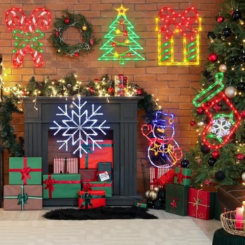TRWYMZ Christmas Decorations - 16" Christmas Window Silhouette Lights