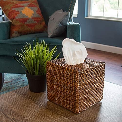 Woven Rattan Square Tissue Box Holder