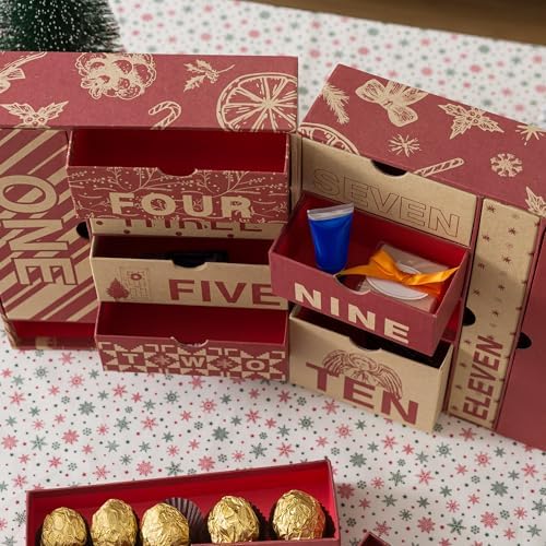 Soul & Lane - Empty Advent Calendar Boxes to Fill, 12 Days of Christmas