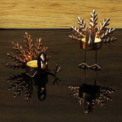 FORUP 6 Pack Metal Turkey Tea Light Candle Holders, Thanksgiving Candle Holder, Thanksgiving Home Table Decoration