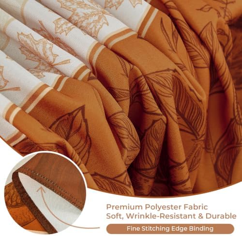 Romanstile Fall Thanksgiving Oval Tablecloth 60 x 84 Inch, Orange