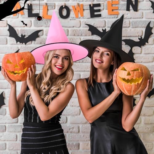 Suhine 12 Pcs Halloween Witch Hat Decor