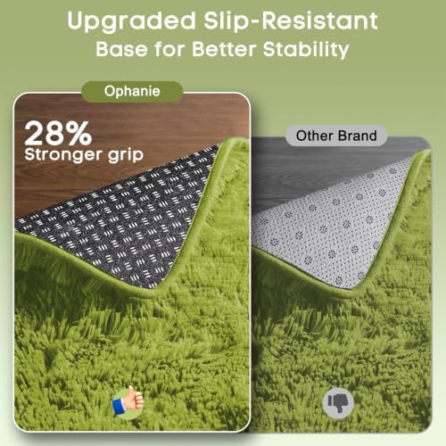 Ophanie Green Rugs for Living Room 5x8, Grass Shag Fluffy Large Fuzzy Plush Soft Carpets,Floor Shaggy Area Rugs for