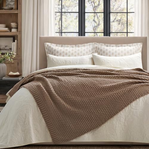 EVERGRACEHOME Chunky Chenille Knit Throw Blanket, 50 x 60, Rosewood