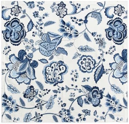 Taran Living Premium Cotton Cloth Napkins Set of 4, 18x18 Inch Reusable Dinner Napkins, Soft Washable Oversized Fabric Napkins for Dining Table, Weddings, Parties & Everyday Use, Blue Floral