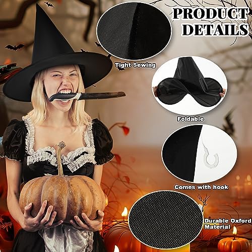 Suhine 12 Pcs Halloween Witch Hat Decor