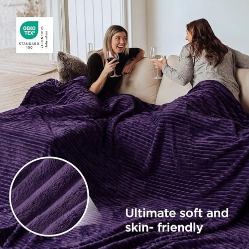 Bedsure Extra Soft Large Fleece Blanket for Bed Purple 120"x120"
