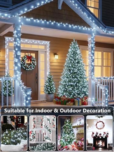 Extendable Christmas String Lights Indoor Outdoor 75.8FT 200 LED Cool White