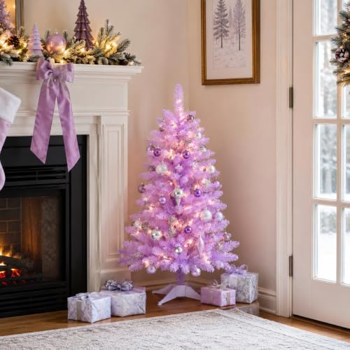 3FT Purple Artificial Small Christmas Tree Mini Tabletop Decor