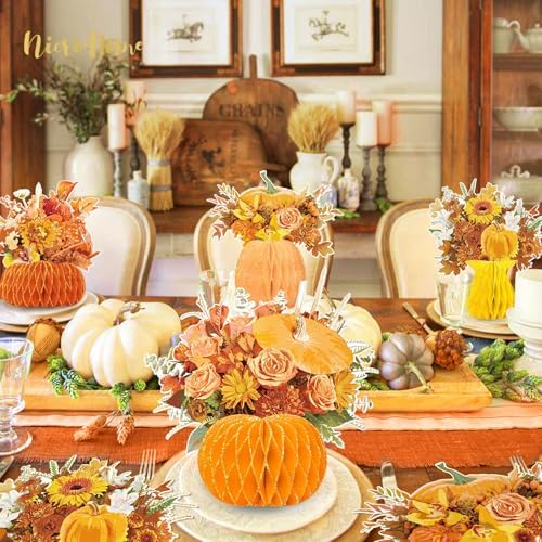 NICROHOME EUR Fall Decoration, 4PCS Vase-Shape Honeycomb Table Centerpiece