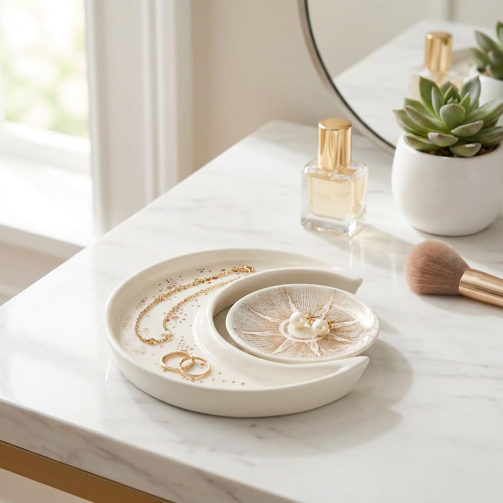 Ceramic Jewelry Dish Tray / Set of 2