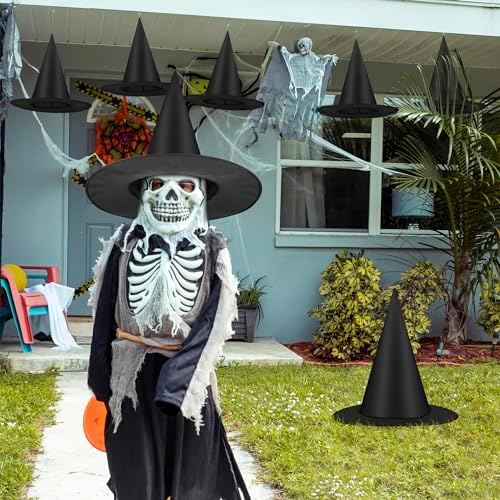 36 PCS Witch Hats, Black Witches Hat Halloween Decorations Ceiling Porch