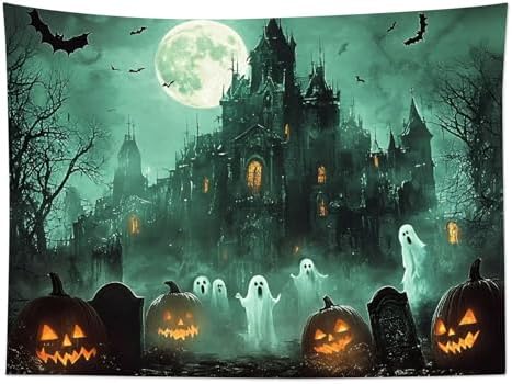 HVEST Horror Halloween Tapestry Wall Hanging for Bedroom,70.9L x 92.5W Inch
