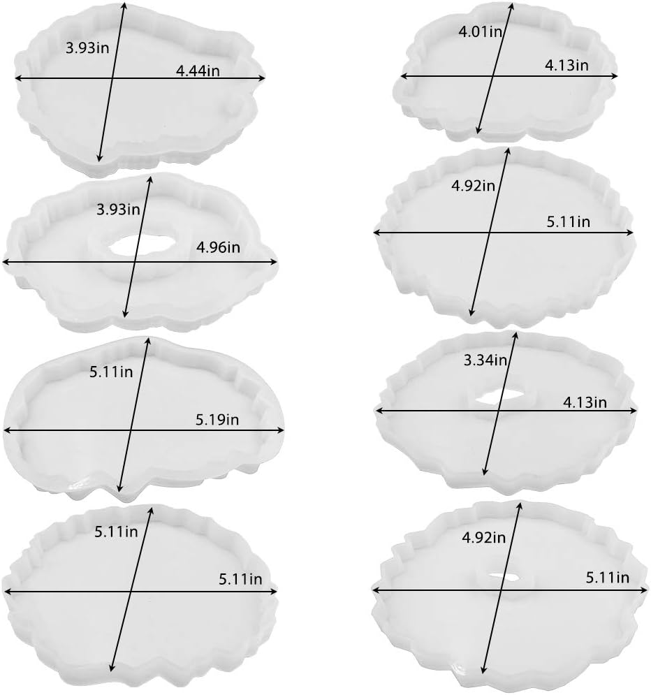 Coaster Silicone Epoxy Resin Molds / Set of 8