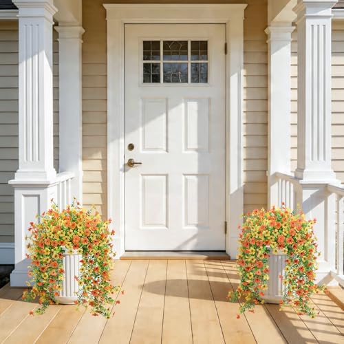 Hommyea Artificial Fake Fall Flowers Plants for Outdoors Mums Home Decor