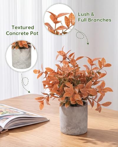 Velener Small Fake Eucalyptus Plant Artificial Potted Plants Indoor for Desk, Shelf, Home Decor Realistic Faux Plant