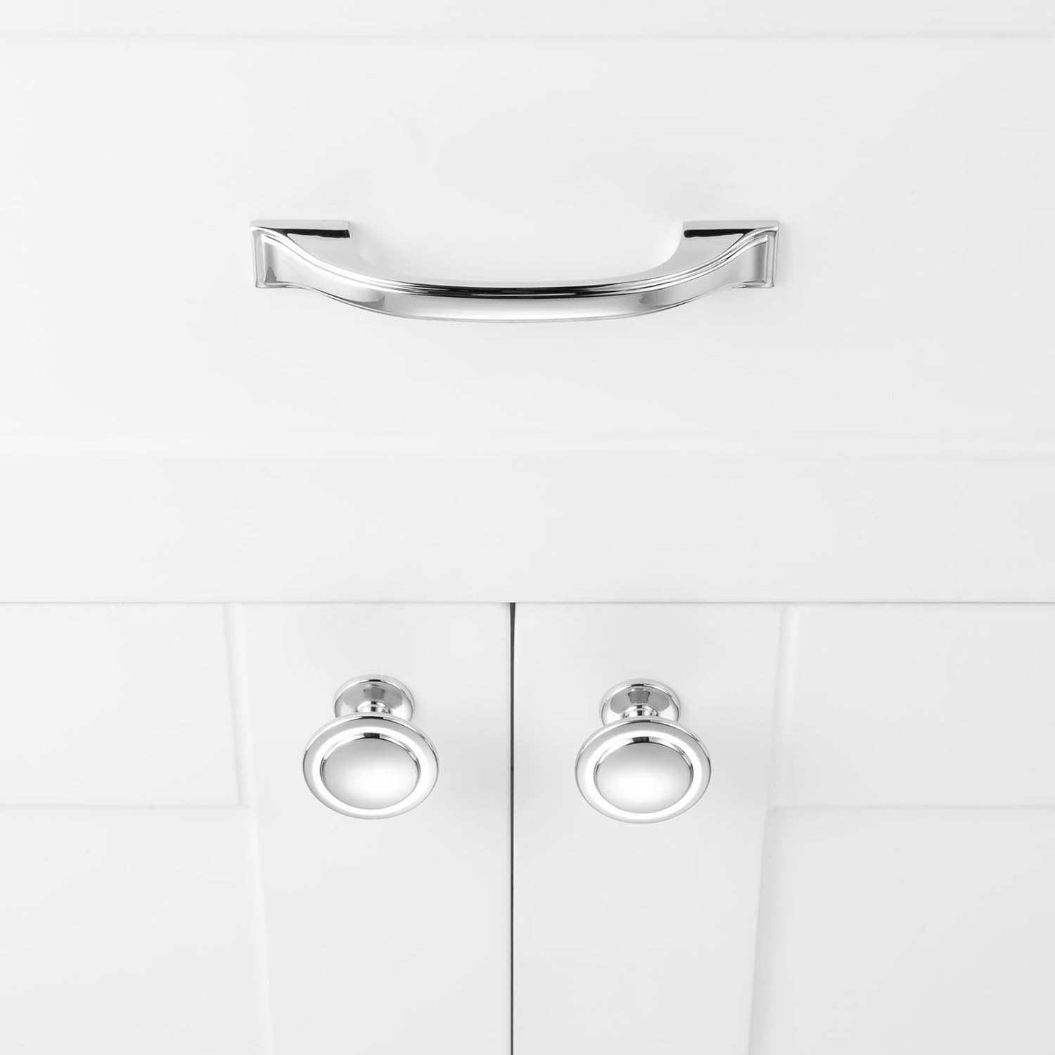 Cabinet Knobs Chrome Drawer Knobs / 1-1/4 Inches / Round Knob / Polished Chrome / 4 Inch