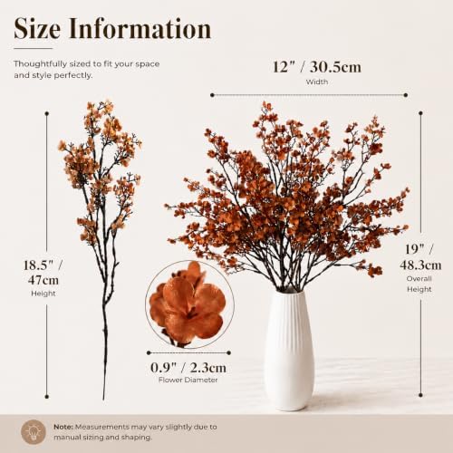 Mandy's 6 Bundles Artificial Burnt Orange Baby’s Breath Flowers