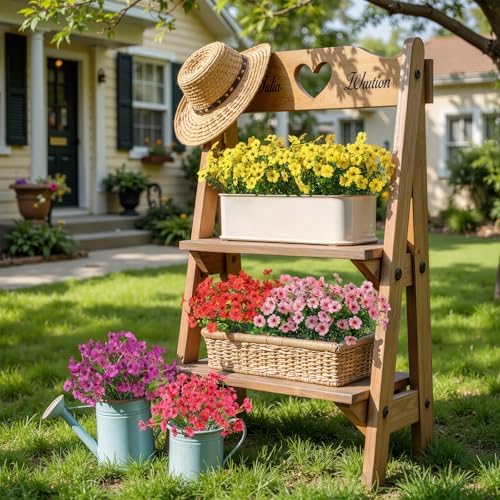 Alupssuc 24 Bundles Artificial Daisy Flowers UV Resistant for Outdoor Decor