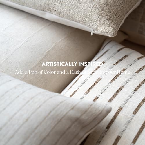 Decorative Neutral Throw Pillow Covers Farmhouse Pillow Covers Cotton Check / Beige Check / 18 x 18