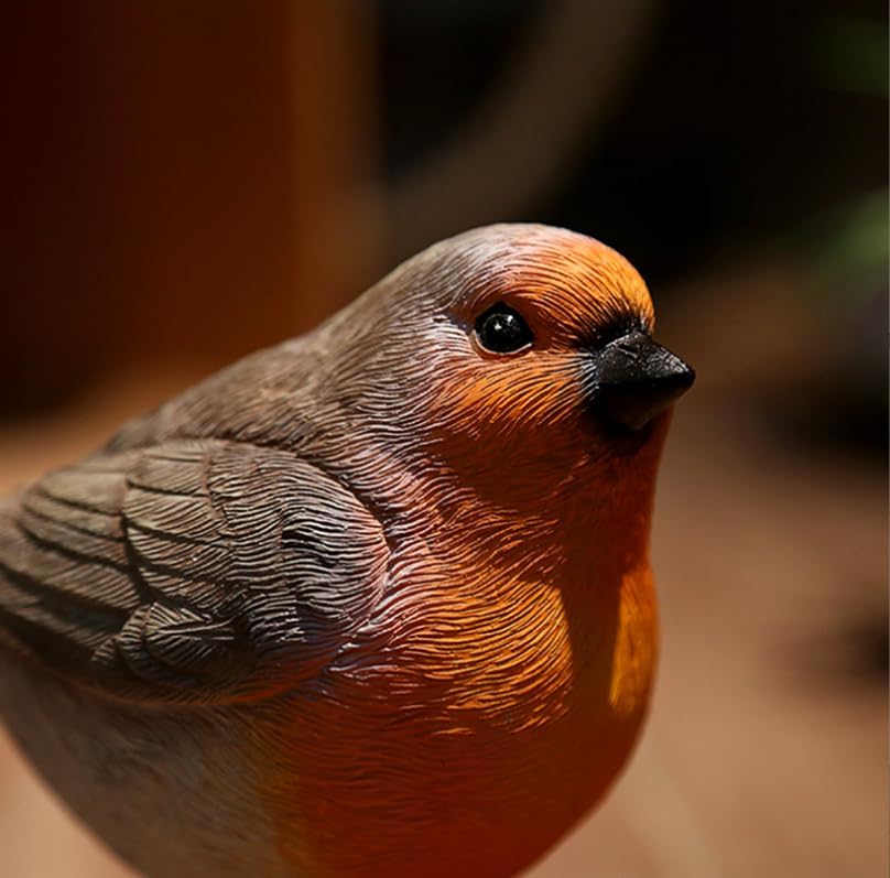 Robin Bird Metal Handmade Craft Statues Figures Decor Accents Living Room Tabletop Mantel / Set of 2