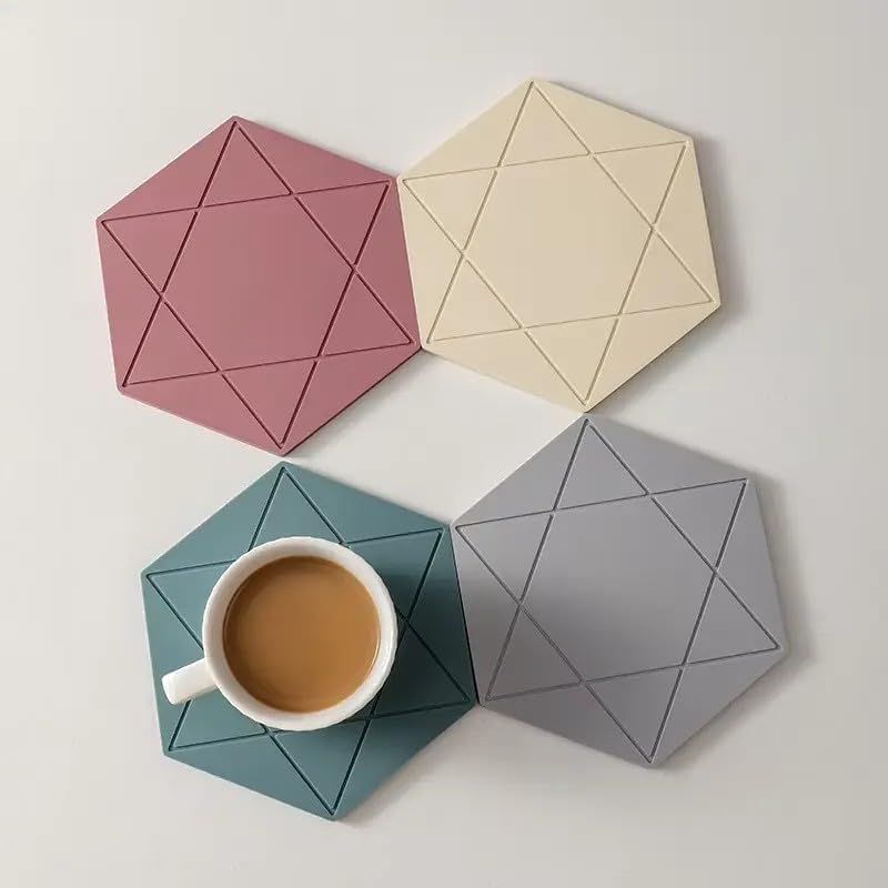Hexagon Silicone Trivet Mats / Set of 4