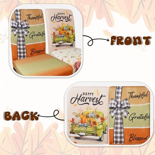Thanksgiving Chair Covers Set of 6 Fall Dining Chair Covers for Party Kitchen Removable Seat Cover for Chairs Thanksgiving Decorations Indoor