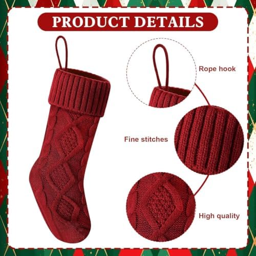 Christmas Stockings 18 Inches,Knitted Socks Christmas Decoration