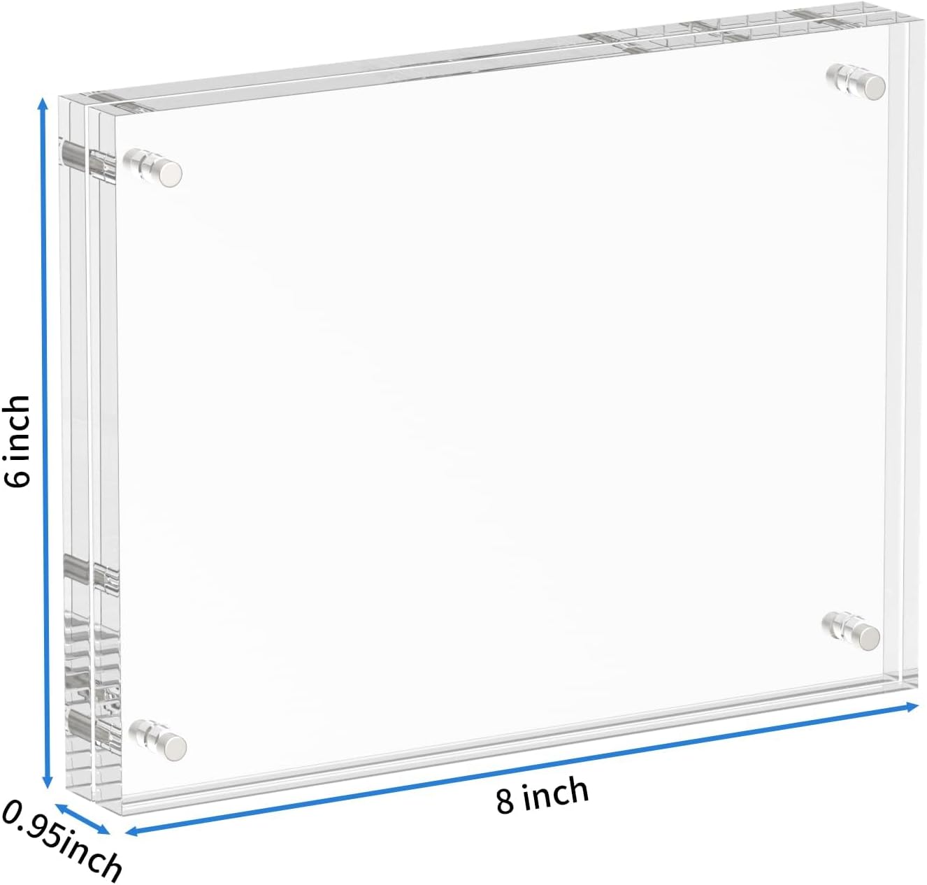NIUBEE Acrylic Photo Frame 6x8, Double Sided Magnetic Blocks Pet Picture Frame