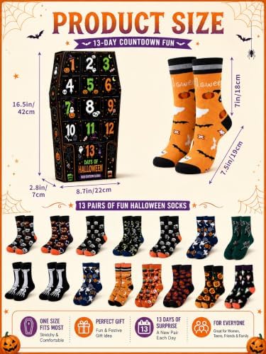 Skicuff 2026 Halloween Sock Advent Calendar 13 Days Countdown Calendar