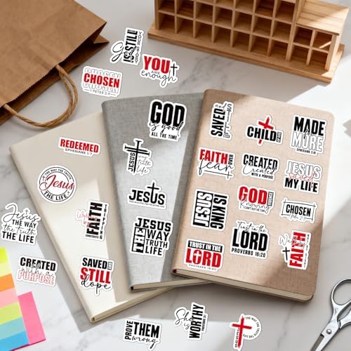 100 Pcs Bible Verse Christian Stickers Religious Faith Sticker