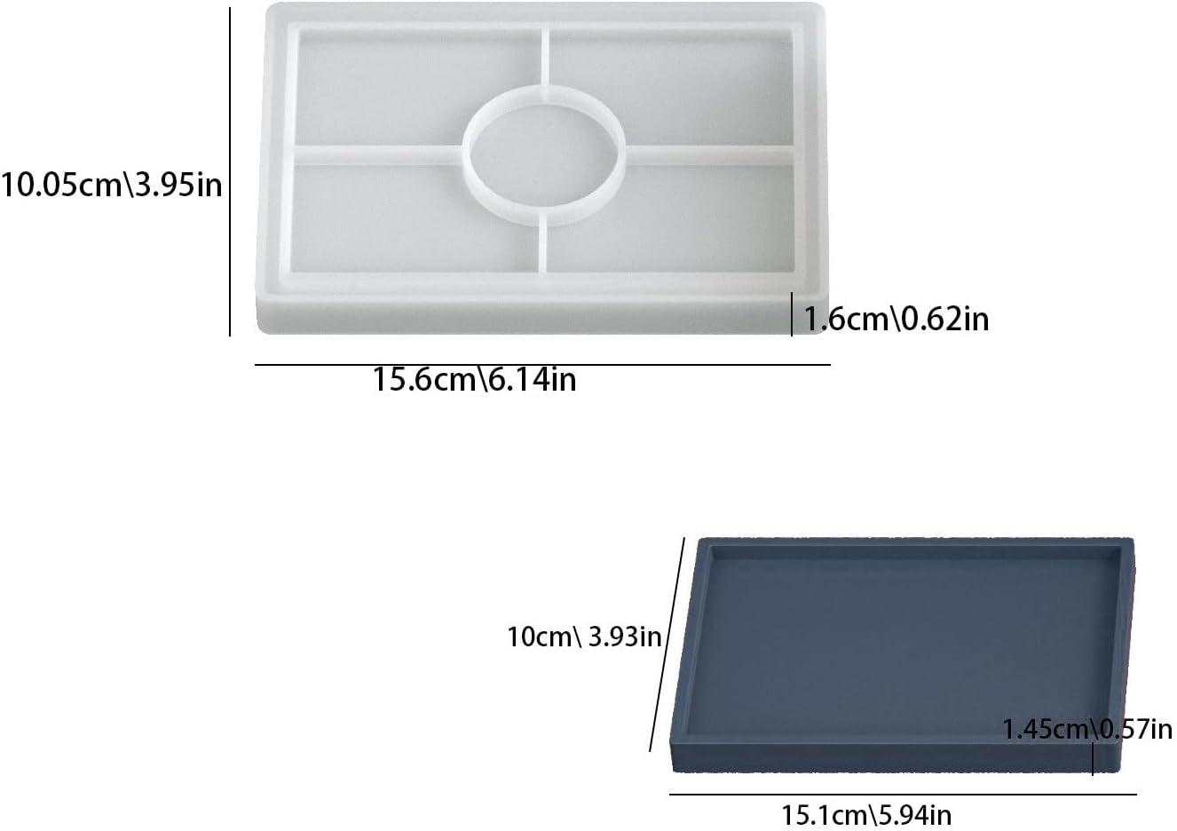 Rectangle Resin Tray Molds / Set of 3