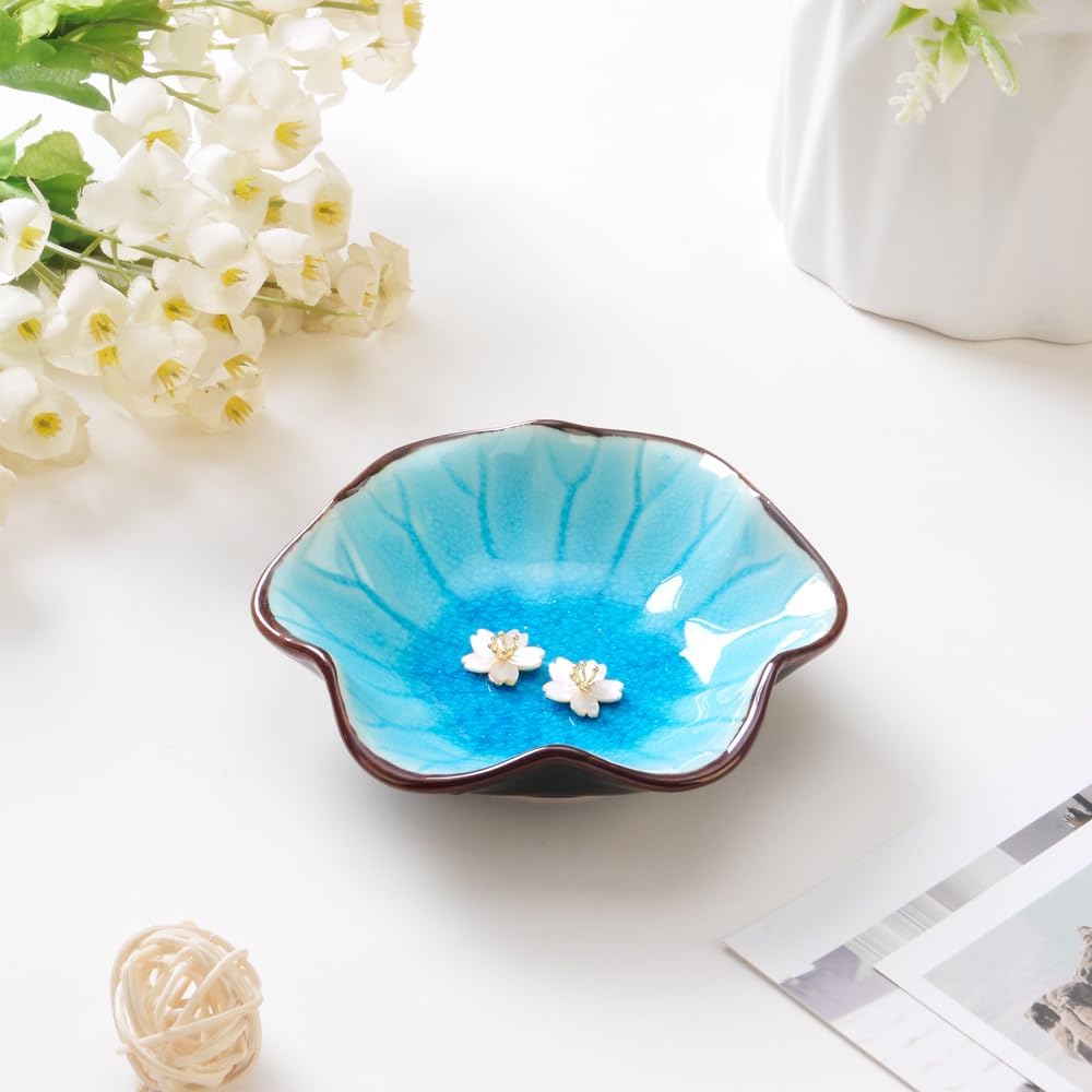 Decorative Ring Holder Small Trinket Tray Bowl / Lake Blue-ice