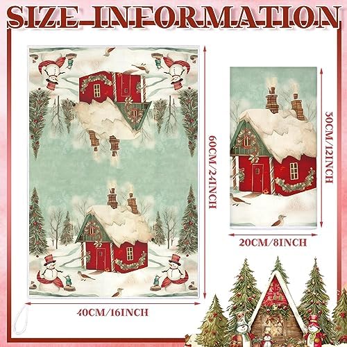 Sratte 6 Pcs Christmas Kitchen Towels Vintage Winter Dish Towels