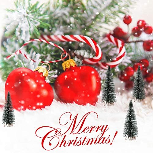 BESPORTBLE 10Pcs Mini Christmas Tree Snow Snow Frost Trees Bottle Brush Trees Winter Ornaments Tabletop Trees for Christmas Party Home Decoration (10cm)