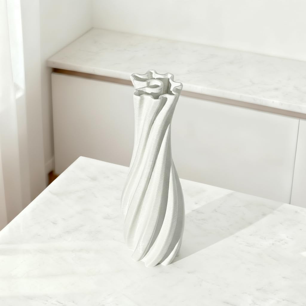 White Ceramic Decorative Vase / White-a, 12 Inch
