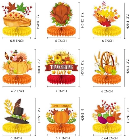 Thanksgiving Table Decorations, 9 Pcs, Fall Table Decor