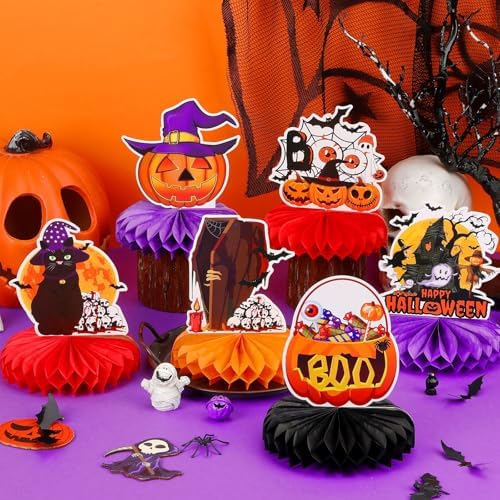 10Pcs Halloween Honeycomb Centerpieces Table Toppers Decoration