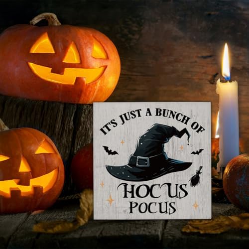Halloween Decorations, Hocus Pocus Wooden Sign Decor Desk Sign