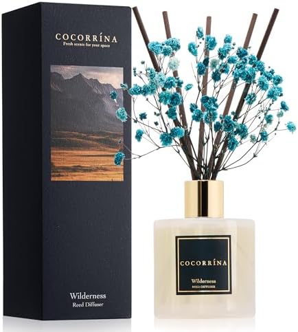 COCORRÍNA Reed Diffuser - Wilderness 6.7 fl oz Scented Diffuser with 8 Sticks Home Fragrance Reed Diffuser for Bathroom