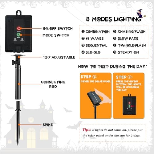 6 Pack Solar Pumpkin Lights Outdoor Waterproof for Halloween Decorations