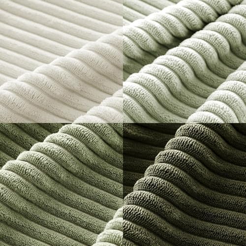 MIULEE Soft Corduroy Decorative Throw Pillow Covers Light Green 20x20