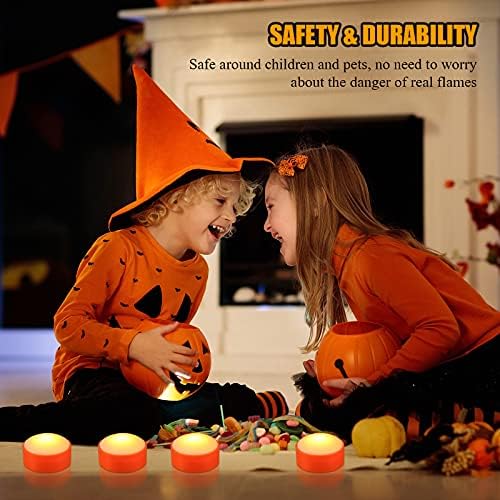 Riakrum 6 Pack Halloween Pumpkin LED Lights, Orange