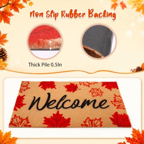 Fall Maple Leaf Welcome Doormat-Maple Fall Decor Coir Outdoor Door Mat