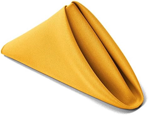 TableLinensforLess Thanksgiving/Fall Cloth Napkin Sets (12 Pack, Gold/Burnt Orange/Red)