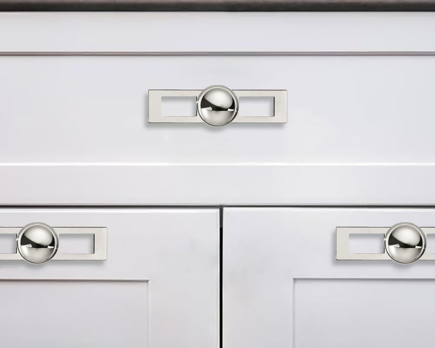 10 Pack 1-1/4 Inch Cabinet Knobs Backplate with 4 Inch Base Plate Zinc Solid Polished Nickel Kitchen Cabinet Handles