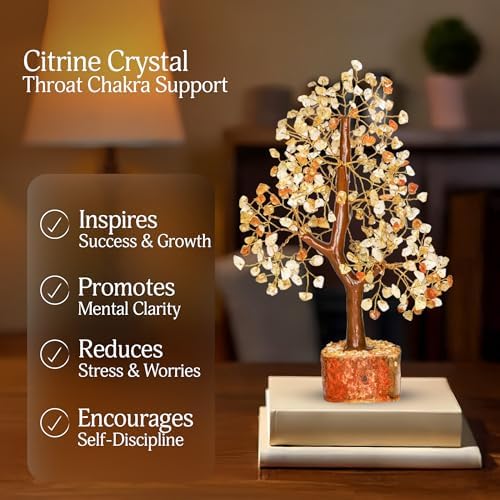 YATSKIA Citrine Tree | Gemstone Money Tree Feng Shui Crystals Decor | Bonsai Tree Decor | Feng Shui Money Tree