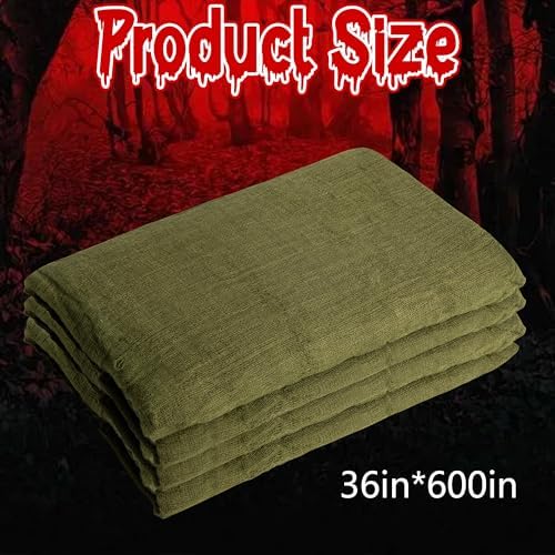 600'' x 36'' Large Halloween Creepy Cloth Decoration, Spooky Gauze Fabric
