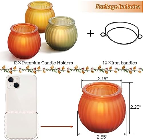 12Pcs Pumpkin Votive Candle Holders Set