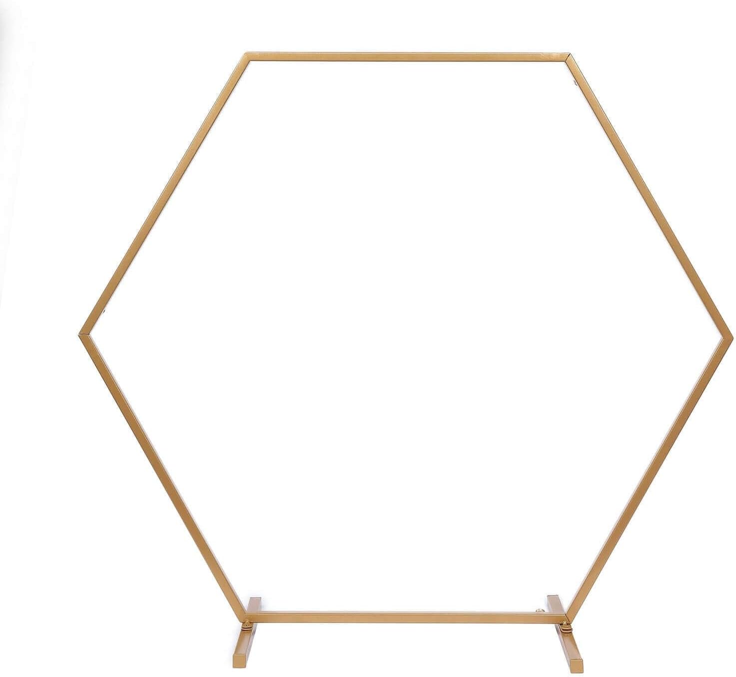 Efavormart 24" Metal Hexagon Table Wedding Arch Centerpiece Stand / Gold